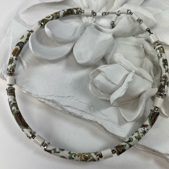 Porcelain Choker Hook Clasp Vintage Made in Japan - Picture 2 of 13